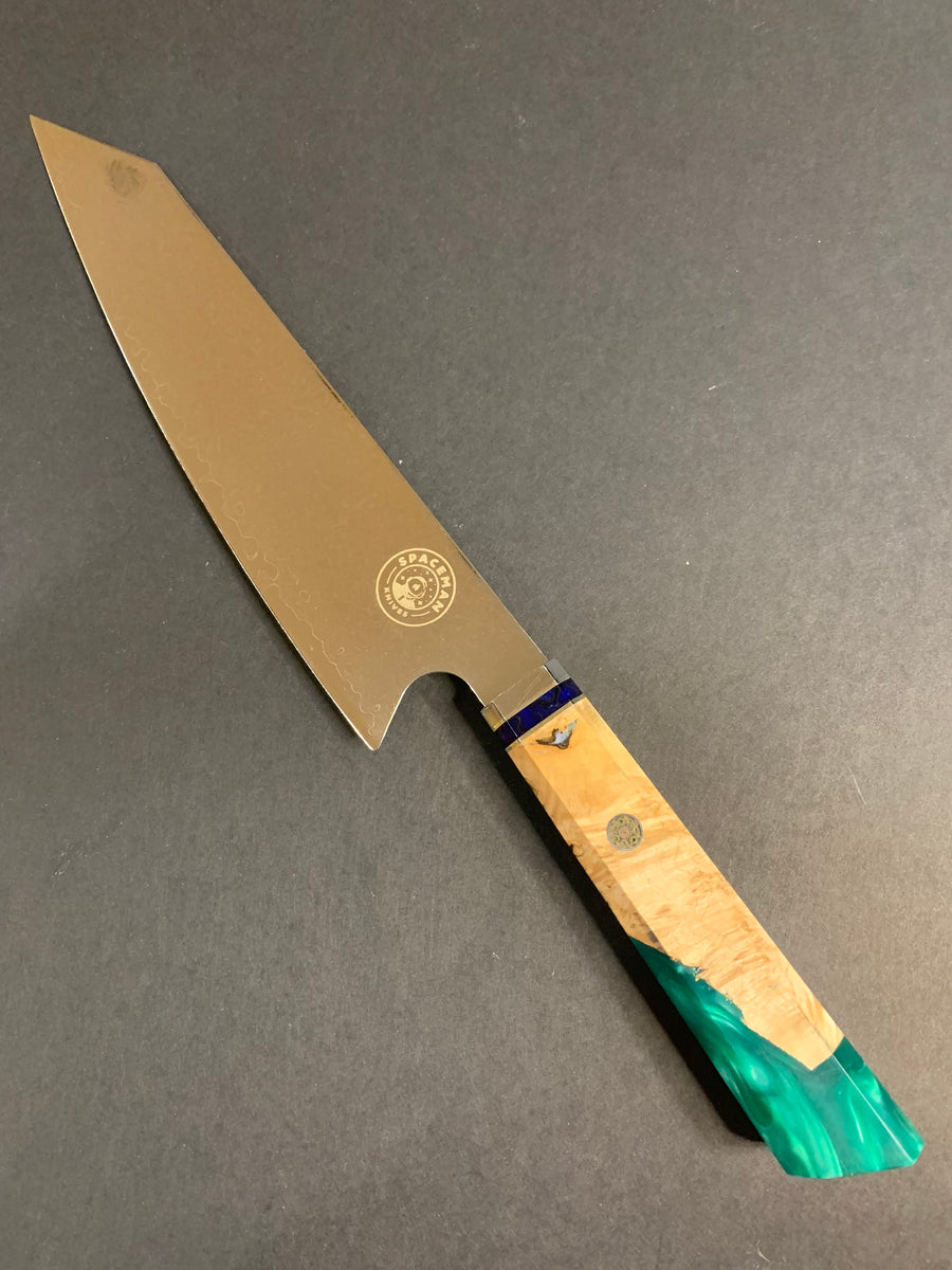 Spaceman Knives - Nebula Kiritsuke 8" Emerald Green Knife