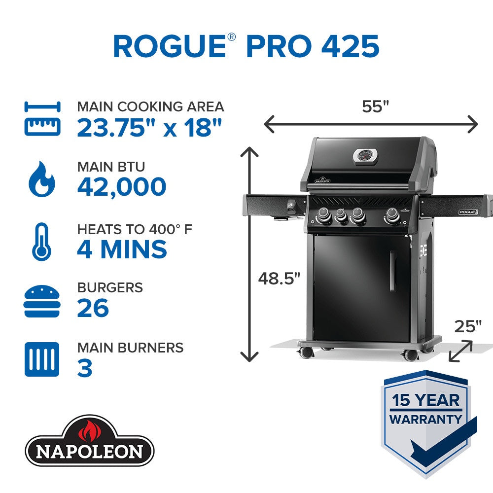 Napoleon - Rogue Pro 425 w/ IR Burner - Black