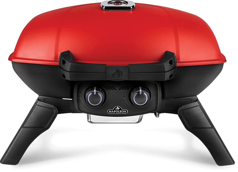 Napoleon - TravelQ 285 w/ Griddle - Red w/ Scissor Cart