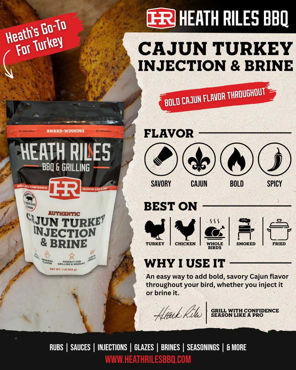 Heath Riles - Cajun Turkey Injection & Brine