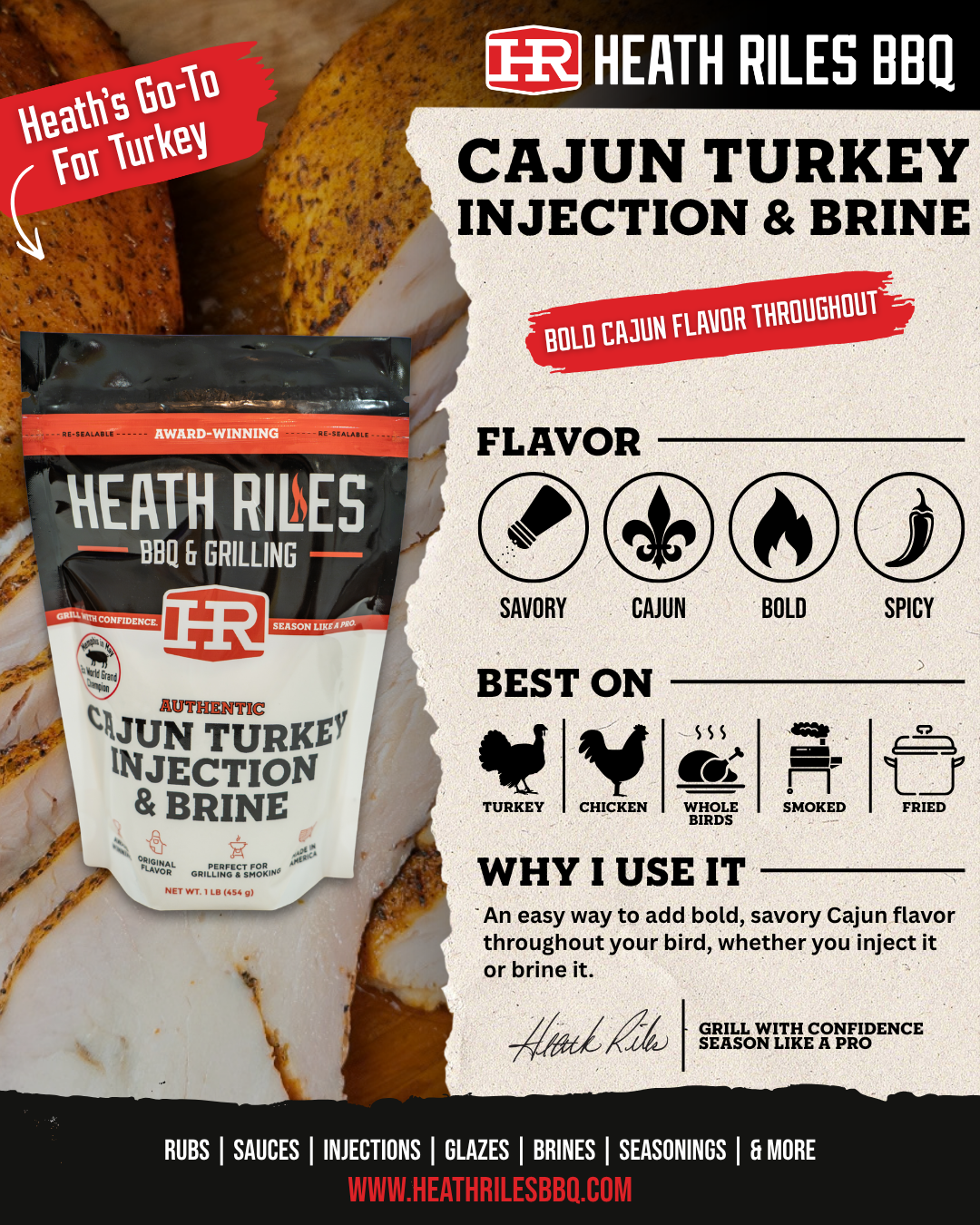 Heath Riles - Cajun Turkey Injection & Brine