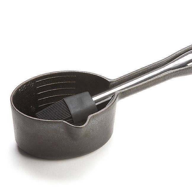 Fox Run Brands - Outset Cast Iron Sauce Pot W/Sil Brush