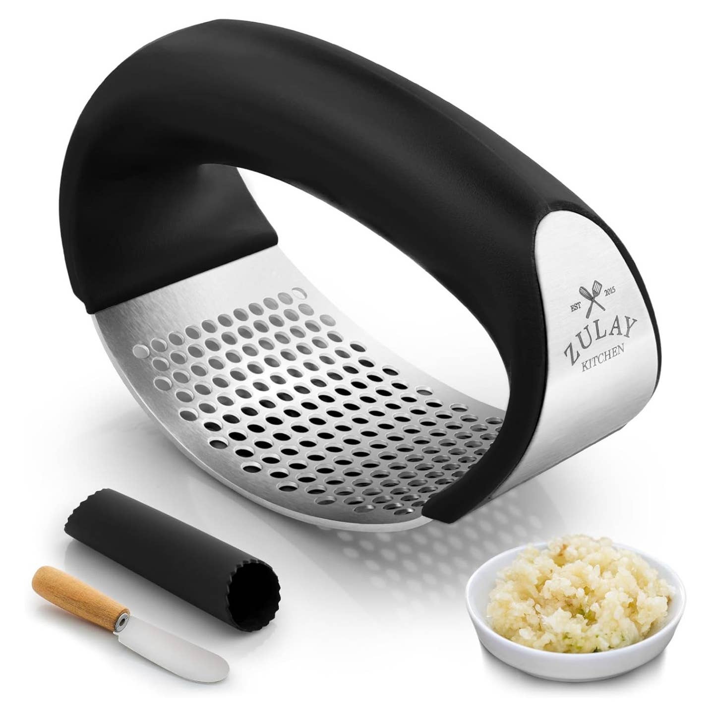 Zulay Kitchen - Premium Garlic Mincer w/ Peeler & Scraper