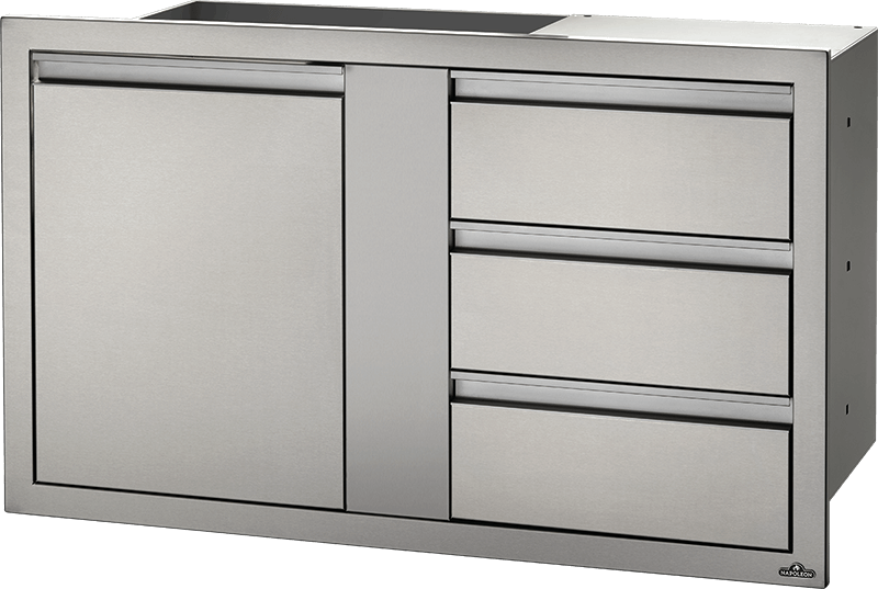 Napoleon - 42" x 24" Large Single Door & Triple Drawer
