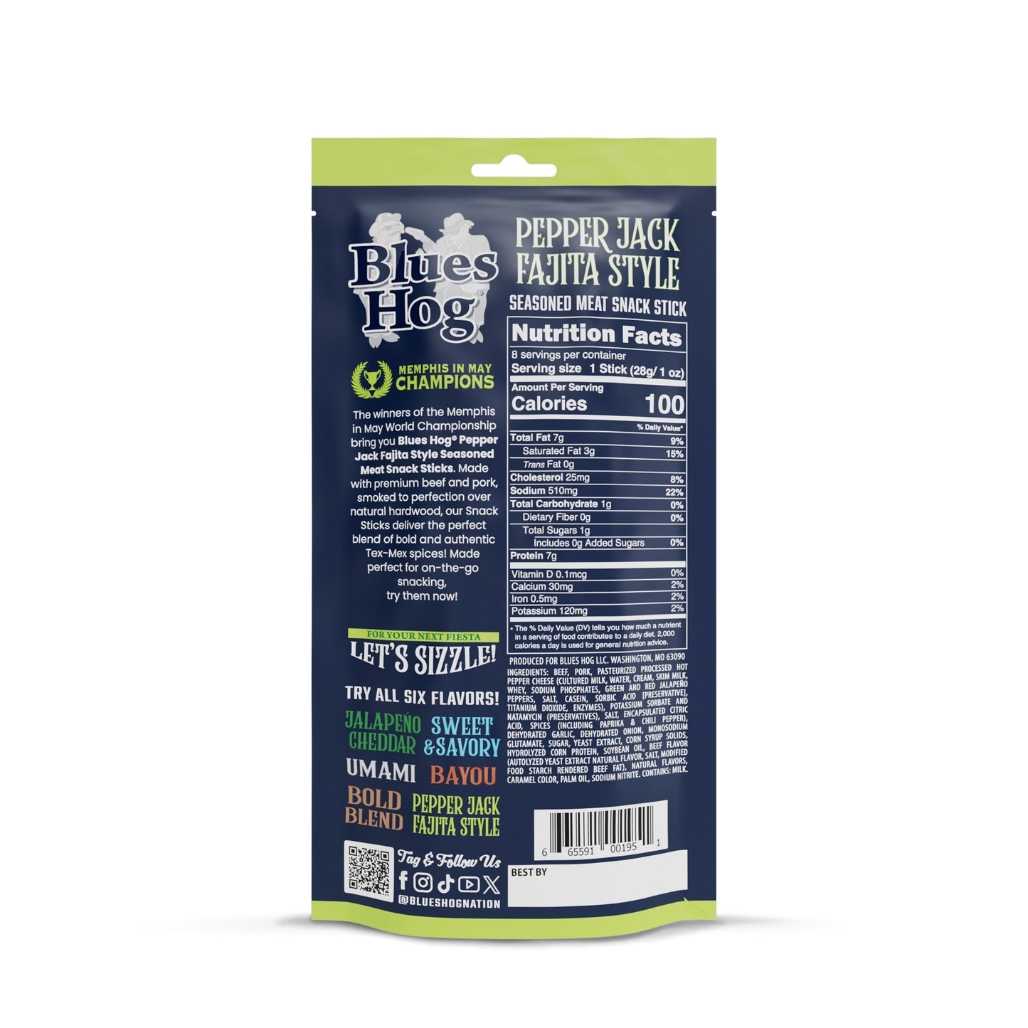 Blues Hog - Pepper Jack Fajita Style Snack Sticks
