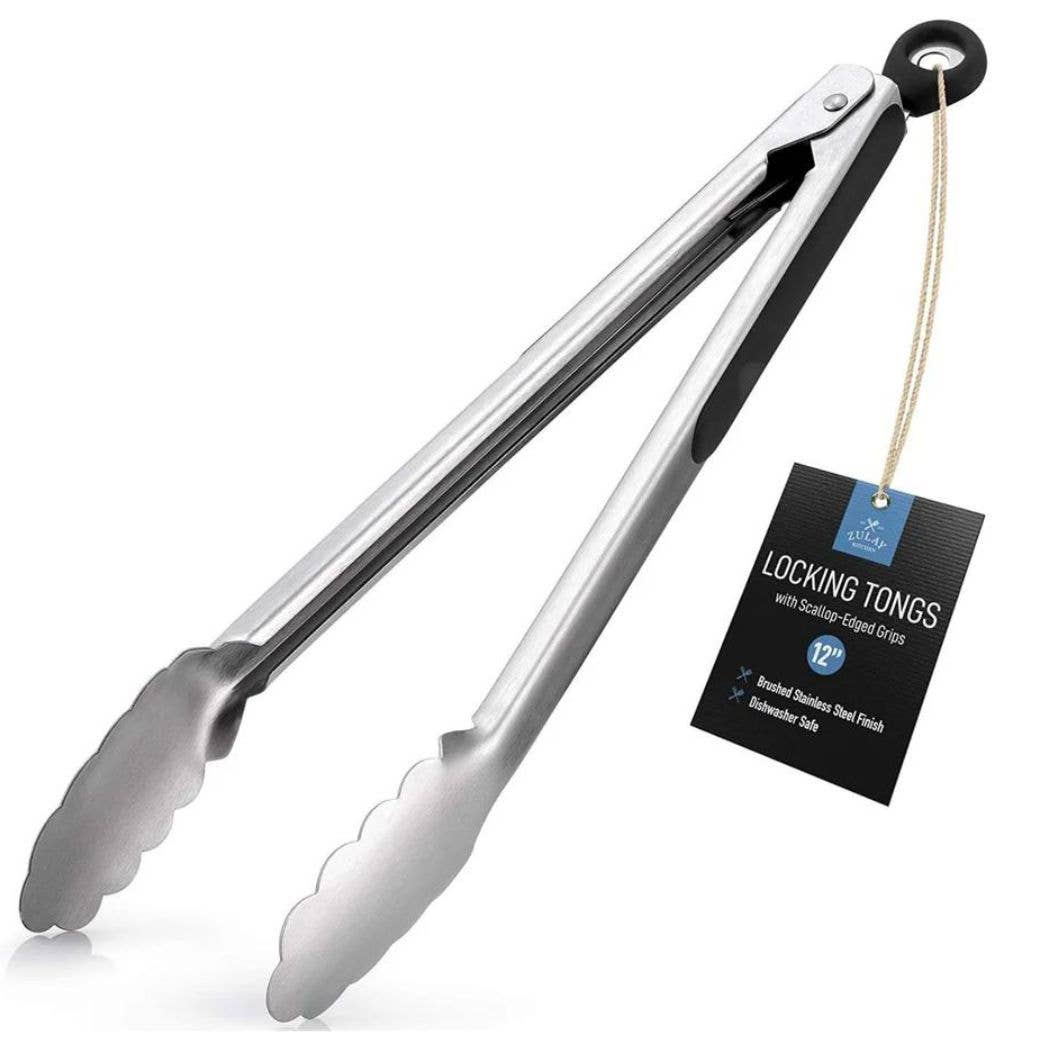 Zulay Kitchen - Stainless Steel Locking Tongs