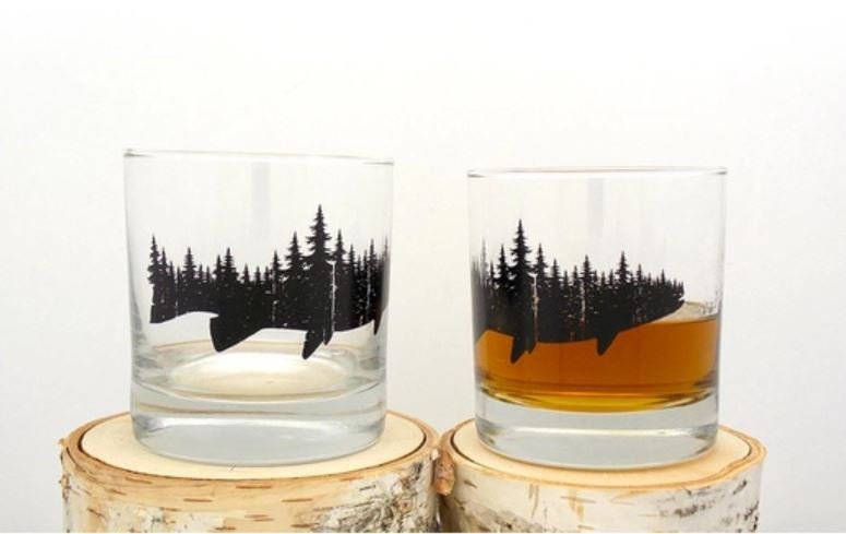 Black Lantern - Fish & Forest Whiskey Glasses