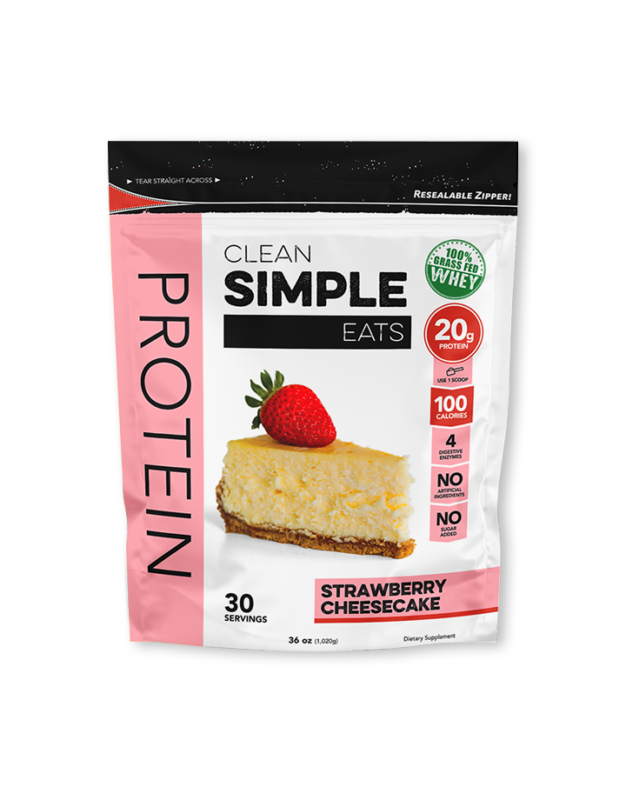 Clean Simple Eats Protein Powder Strawberry Cheesecake Modern BBQ